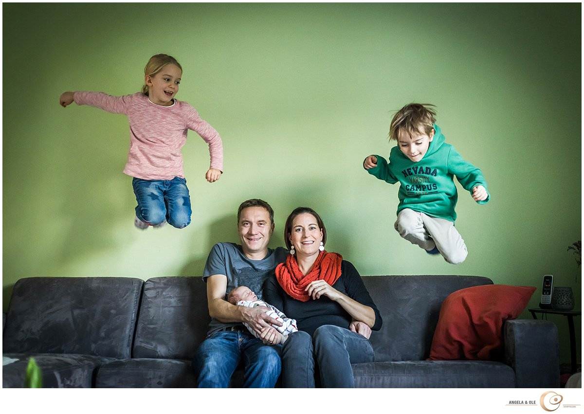 Portraitfotografie Familie mit Neugeborenem